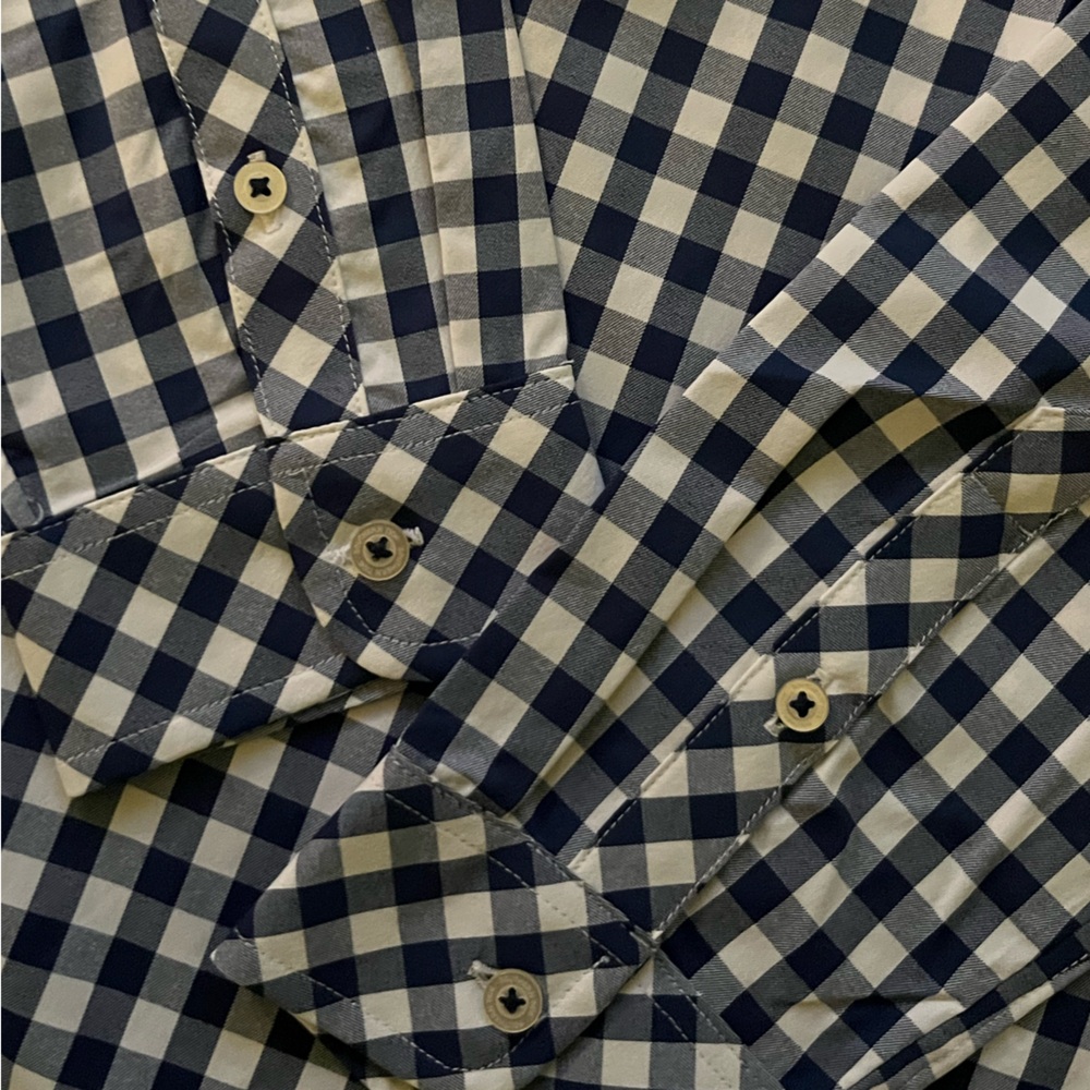 Southern Tide Hadley Gameday Gingham Long Sleeve Shirt in Yacht Blue - Picture 5 of 8